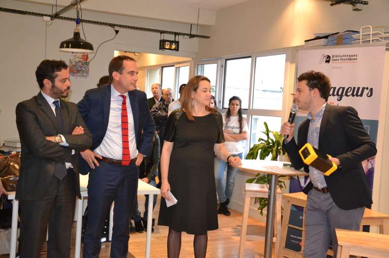 Photo de Axelle Lemaire, Patrice Bessac et Jeremy Lachal à Montreuil