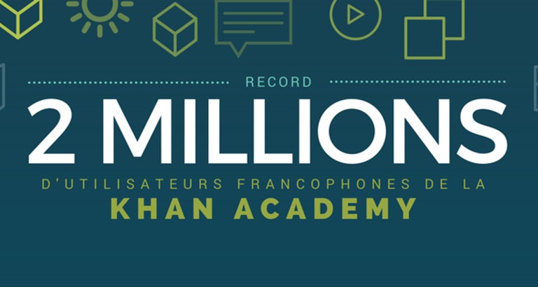 Visuel 2 millions d'utilisateurs de la Khan Academy francophone